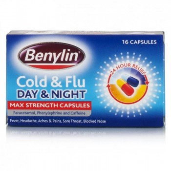 Benylin Cold & Flu Day & Night Max Strength Capsules 16caps