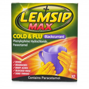 Lemsip Max Cold And Flu Blackcurrant Sachets 10s