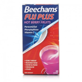 Beechams Flu Plus Hot Berry Fruits 10s