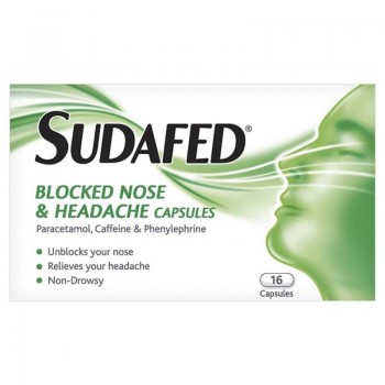 Sudafed Blocked Nose & Headache Capsules 16caps