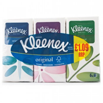 Kleenex Original Pocket Pack Tissues 6pack