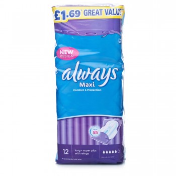Always Maxi Long Super Plus With Wings x12