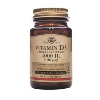 Solgar Vitamin D3 4000 IU (100 ?g) Vegetable Capsules (60)