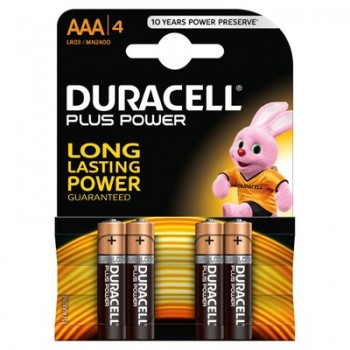 Duracell Plus Power AAA batteries x 4