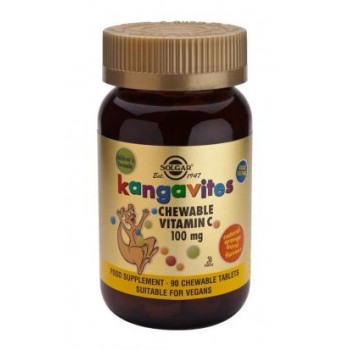 Solgar Kangavites Chewable Vitamin C 100 mg Tablets Natural Orange Burst Flavour 